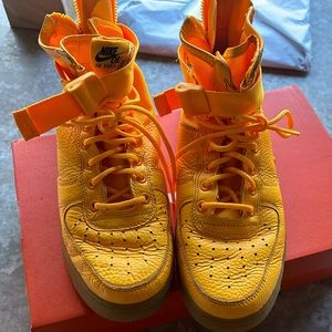 Nike OBJ Air Force I Orange Highlighter sneakers